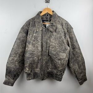 NWT Worn Vintage Women Exclusive Cora Leather Jacket Grey Size Small
